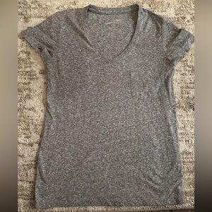 Gray v-neck t-shirt
